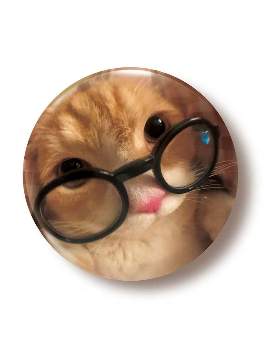 1 件 4.4 厘米/1.73 英寸可爱猫咪图案别针徽章、纽扣胸针，适合佩戴在衣服、包包、背包上，是送给朋友和家人的有趣礼物 - 彩色 - 查看 1