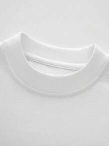 Women's 100% Cotton Virgin Mary & Flower Printed Short Sleeve Casual T-Shirt, Women's Christmas 220g Heavy Cotton T-Shirt (1 PC)