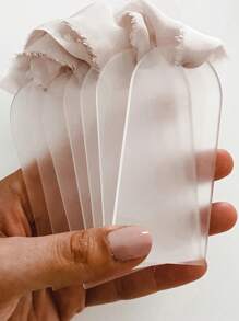 10/20/50件 9*4.5厘米磨砂/透明亚克力婚礼卡装饰亚克力姓名牌拱门空白婚礼装饰座位卡DIY姓名牌