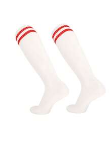 1 Pair Kids Striped Over-The-Knee Sports Socks, Moisture-Wicking Breathable Football Socks, Suitable For Children Basketball Football Training, Running Outdoor Activities - Multicolor - View 12