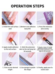 MAOMIA 30 piezas de filamentos de fibra para extensión de uñas, fibra de fototerapia sin papel adecuada para el set de herramientas de extensión de uñas DIY