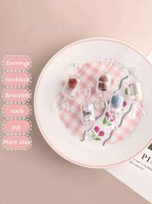 10 piezas Cajas de regalo para fiestas con forma de caramelo, organizador de anillos con tapa, contenedor de plástico para caramelos lindo, estuche de exhibición para joyería DIY, accesorios para Navidad, boda, fiesta y viaje