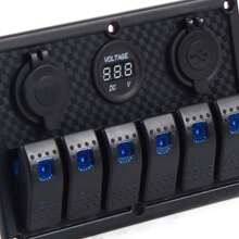 Switch Panel Control Panel Double USB Voltmeter 6 Speed For Yacht Caravan IP68 - Black - View 5