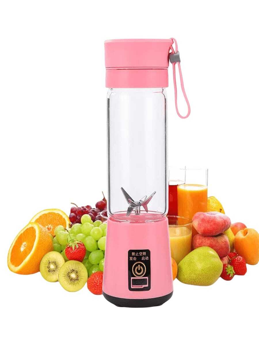 "A Wireless Portable Mini Juicer, USB Rechargeable, Perfect For Making Vegetable Juice On The Go!" - Pink - View 1