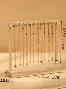 1件胡桃木色铁钩时尚项链展示架 - 优雅珠宝店配件项链收纳架，适用于时尚家居珠宝收纳，非常适合返校季、节日礼物创意、圣诞节、感恩节、新年和情人节庆祝活动，以别致而实用的设计提升您的珠宝展示效果，是展示项链和收纳您的收藏的理想之选 - 免费，是时尚爱好者和珠宝爱好者的必备之选。