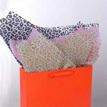 10pcs Handmade Craft Leopard Pattern Tissue Paper Perfect For Birthday Parties & Christmas And New Year Holiday DIY Crafts Party Supplies,Valentine's Day Mother's Day Gift Packaging