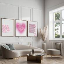 1/3 piezas Imágenes de arte de pared cristiano moderno Impresiones de lienzo con citas bíblicas Póster de citas religiosas de color rosa con estética femenina para decoración de dormitorio, sala de estar o dormitorio universitario Decoración de pared sin marco