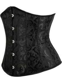 1pc Women's Waist Shaper Corset-Style Corset, Body Sculpting Shapewear Tight Fitting Brassierewomen Corset Belt Accessories For Ladies For Dress Western Cowboy Cowgirl Country Wear Vintage Black Belt - Black - View 4