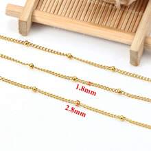 1 m/39,37 po Chaîne dorée brillante de haute qualité en acier inoxydable, convient pour la création de bijoux de mode DIY tels que colliers, bracelets, bracelets rigides, chaînes de sac et accessoires vestimentaires, idéal pour porter lors des fêtes, des anniversaires, de Noël, du Nouvel An et de la Saint-Valentin - chaîne - Voir 12
