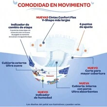 Huggies UltraConfort Pañales Desechables Etapa 3 Con 60 Pañales - Azul - Ver 2