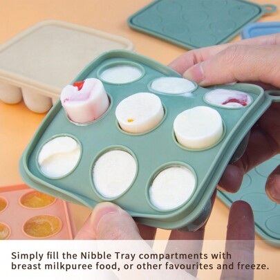 1pc Extra Small 4-Inch Silicone Food Freezer Tray With Lid, Baby Reusable Puree Containers, Suitable For Teething Toys, Not For Trays