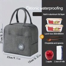 1pc Portable Lightweight Tote Insulated Bag Lunch Bag Outdoor Picnic Bag, Bento Bags For Students, Beach Carrying, Keeping Food Fresh, Multi-Kinetic Work And Outdoor Camping Bento Bags, Leisure Style