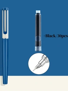 [Customized] Engraved On The Pen Shaft / Provide 1pc Elegant, Fashion, Beautiful Custom Ink Refillable Fountain Pen With 0.28mm Fine Nib / Smooth Writing, Comes With 30pcs Ink Cartridges 3.4mm In Diameter, Thoughtful Daily Writing/Calligraphy Pen, Personalized Gift For Valentine's Day, Christmas, Father's Day, Teacher's Day, Thanksgiving Back To School