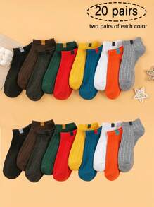 10pairs Letter Graphic Crew Socks - Multicolor - View 6