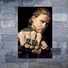 1 pieza Póster de Arte de Lienzo "Sons Of Anarchy" con Marco de Madera - Grosor 2.25cm/0.9 pulgadas, Regalo para el hogar, Decoración de Habitación, Decoración de Pared, Regalo Perfecto, Decoración de Pared de Otoño e Invierno, Decoración de Sala de Estar, Decoración de Dormitorio, Decoración de Cocina, Decoración de Entrada, Decoración de Baño, Pintura de Pared Directa, Póster de Pintura de Pared de Alta Calidad, Pósters, Pegatinas, Arte de Pared, Artículos de Decoración de Primavera para Refrescar su Hogar, Pegatinas de Decoración de Marcos - Negro - Ver 3