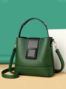 Women's Fashion Bucket Bag Aesthetic Shoulder Bag Elegant Handbag Retro Exquisite Crossbody Bag Suitable For Daily Use - Green - View 4