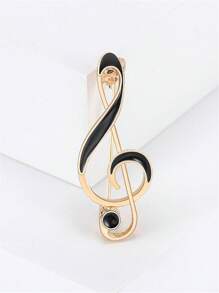 1 Stück Musiknoten geformte Emaille Brosche, minimalistische Metalldekor