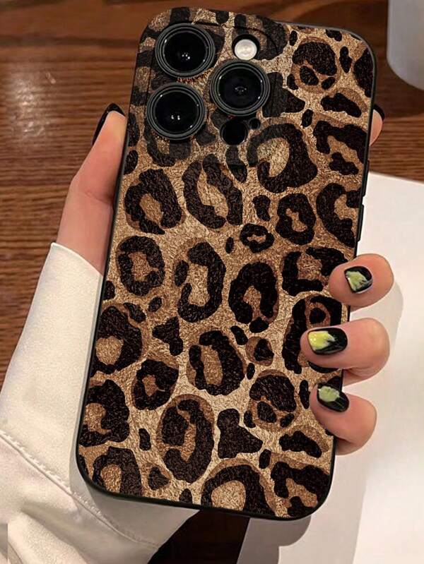 1pc Minimalist Leopard Print Eye Skin-Friendly Anti-Drop TPU Phone Case Compatible With IPhone 17 Pro Max, 11, 16 Pro Max, 16 Pro, 16, 15 Pro Max, 14 Pro Max / Galaxy S25, A17, A56 Series, A16 / Honor X6A, X7B, X8B / 13C, Note 13