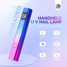 SAVILAND Saviland Lámpara UV para uñas de gel Lámpara de uñas portátil de 16 W con pantalla LCD, mini lámpara UV recargable para uñas, pequeña linterna LED UV para curar pegamento de uñas y puntas de uñas