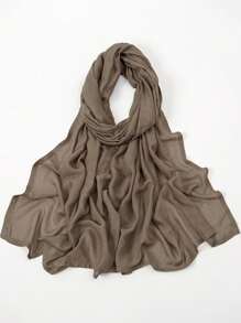 1 件女士穆斯林宽边人造丝围巾，纯色头巾披肩头巾，长款适合日常祈祷和户外 - 純色頭巾 - 查看 13