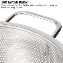 3 Quart Stainless Steel Colander With Handle,  Kitchen Food Strainer Basket For Pasta, Spaghetti, Berry, Fruit, Vegetable - Silver - View 4