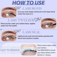 MEM 280pcs 60D+80D False Eyelash Clusters, DIY Mink Fur Lashes - Premium D-Curl Voluminous Natural Look Individual Lashes, Suitable For DIY Lash Extension - Reusable, Lightweight And Easy To Apply - D - 查看 6