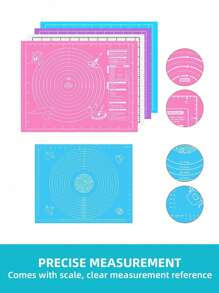 1pc Kneading Mat - Non-Stick, Easy To Clean - Blue/Purple/White/Pink Options, Convenient Cleaning, Suitable For Cookie, Dough, Cake Baking, Essential Baking Tool For Chinese Pastries, Great For Christmas, Easter, Thanksgiving - Multicolor - View 4