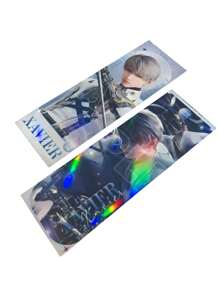 1 pieza Marcapáginas/Tarjeta con efecto holográfico brillante, que presenta a los personajes de la popular serie de anime "Amor en el Espacio Profundo", un juego romántico, un perfecto artículo de colección y accesorio que muestra a los personajes en 3D con un impactante efecto holográfico