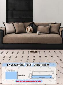 1pc Minimalist Solid Color Chenille Sofa Cover, All Season Universal Anti Slip And Dirt Proof Sofa Protective Cover, Pet-Friendly, Suitable For Bedroom, Office, Living Room, Home Decoration, Fits Various Sofa Types (Armchair, Loveseat, 3-Seater, 4-Seater, Sectional) Couch Cover Sofa Covers Room Decor Living Room Decor - Multicolor - View 39