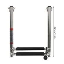 2-Step Stainless Steel Telescoping Boat Ladder, 270° Rotatable, Anti-Slip Pedals, Heavy Duty, Easy Install For Yachts, Pools, Max Load 330.69lbs - Silver - View 8