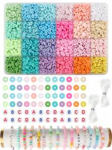 Perles d'argile, perles d'espacement rondes plates en argile Heishi pour la confection de bracelets, boucles d'oreilles, artisanat DIY pour cadeaux de fête