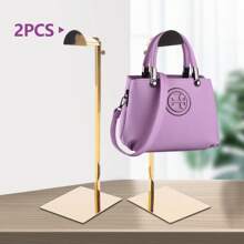 2 Pack Metal Adjustable Handbag Display Stand Holder Hanging Bag Rack For Retail Store, Tabletop Display Shelves Organizer Storage For Home, Gold Handbag Stand - Gold - View 5