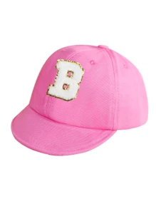 1 件简约字母婴儿短檐棒球帽，时尚百搭，适合 1 至 2 岁女童春夏季日常使用 - 粉色 - 查看 33