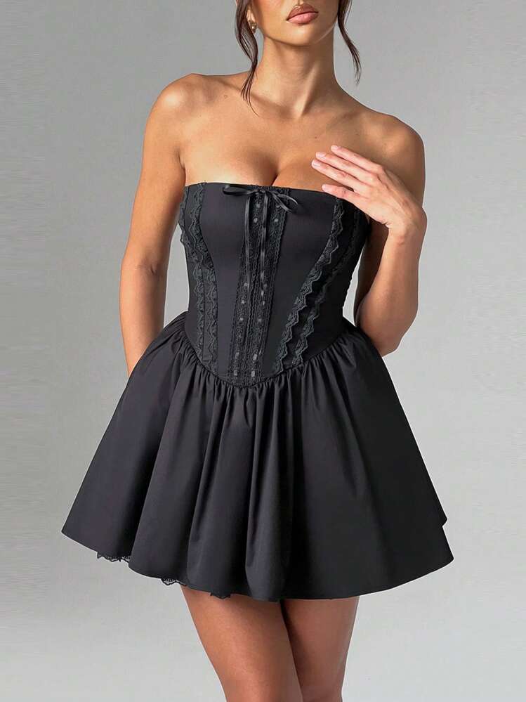 corset mini tube dress Jasmine Strapless Corset Mini Dress- White
