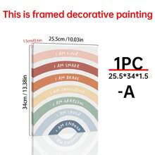 1pc Rainbow Positive Affirmation Canvas Print, Kid's Room, Nursery Or Classroom Wall Art, Frameless