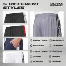 Mens 5 Pack Athletic Running Shorts, Basketball Gym Workout Shorts For Men With Zippered Pockets - 什錦側板 - 查看 5