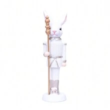 Easter Bunny Figurines Scepter Design Resin Rabbit Statue Easter Bunny Decor For Home Holiday - White - View 1
