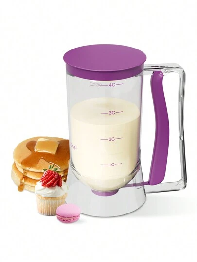 Pancake Batter Dispenser With Measurement Markings, Baking Tool For Precise Portion Control Of Pancakes, Cupcakes, Waffles And Cakes, Kitchen Measuring Dispenser