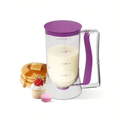 Dụng cụ rót bột bánh kếp có vạch chia định lượng, dụng cụ làm bánh giúp kiểm soát chính xác lượng bột làm bánh kếp, bánh cupcake, bánh waffle và bánh ngọt, dụng cụ đong định lượng trong nhà bếp.