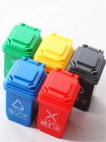 1:12 Dollhouse Mini Trash Can, Miniature Sorting Bin, Realistic Garbage Sanitation Bucket, Trash Can Model, Pocket Realistic Trash Can, Micro Scene Model Accessories, OB11 Model Photography Props, Play House Mini Realistic Openable Trash Can, Mini Trash Sorting Bin, Doll House Toy Recognition Toy, Outdoor Scene Matching Static Display Props - Multicolor - View 14