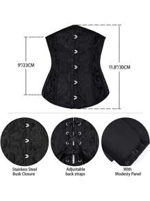 1pc Women's Waist Shaper Corset-Style Corset, Body Sculpting Shapewear Tight Fitting Brassierewomen Corset Belt Accessories For Ladies For Dress Western Cowboy Cowgirl Country Wear Vintage Black Belt - Black - View 7