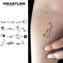 INKARTLINK Revolutionary Tattoo Technology - Semi-Permanent Tattoos, Paw Print, Minimalist Dog Design, Micro, Realistic Tattoo, Heart-Stirring Tattoo, Temporary Tattoo, Waterproof, Authentic Tattoo Look, Niche Design Tattoo, Fruit, Plant Tattoo - Black - View 2