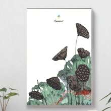 Framed Vintage The Four Seasons Summer Nature Landscape Wall Art Asian Chinese Style Lotus Leaf Pond  Prints Posters Pictures Home Canvas Wall Decor - Framed - View 3