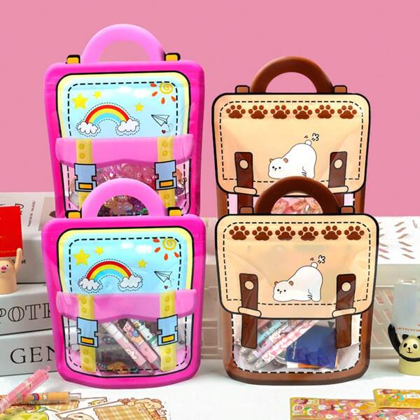 10pcs/Set Cartoon Shaped Candy Bags/Cookie Bags, Party Favor Bags, Birthday Party Snack Gifts Packaging Bags, Back To School Season Gift Bags