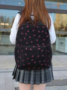 1 套时尚女士碎花背包和单肩包组合，防水学生背包 - 彩色 - 查看 2