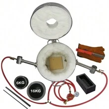 Kit forno di fusione per metalli da 16 kg 2642 ° F/1450 ° C Forge doppio bruciatore 100000 BTU Forno per fonderia domestico Strumento di fusione adatto per fusione di rottami metallici e fusione di metalli preziosi