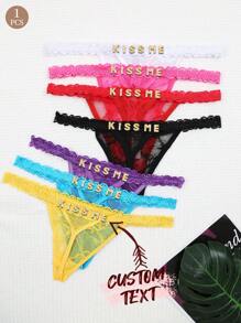 Customized Crystal Letter Sexy Lace Personalized Name Funny Thong Panties, Bikini Tanga Lingerie T-Back Gift For Girlfriend, Wife, Valentine's Day, Christmas, Halloween, Thanksgiving, Birthday. Contracted, Funny, Custom, Unique, Customized, Personalized, Ideal Gifts For Him, Ideal Gifts For Her, Boyfriend, Girlfriend, Family, Friends, Her,Chic Autumn