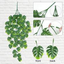 1/3 Piezas Plantas artificiales con hojas de caparazón de tortuga para colgar en la pared, enredaderas falsas de plástico para decoración de boda DIY, corona, decoración para sostener la muñeca de la novia, decoración de coche de boda, decoración de arco del dintel, decoración del hogar, comedor, dormitorio, florero, materiales de decoración de fiesta de cumpleaños, regalos de Año Nuevo