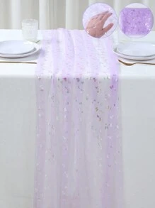 1 chiếc khăn trải bàn hình chữ nhật màu tím nhạt họa tiết bướm, kích thước 75cm*180cm, dạng lưới, thích hợp cho tiệc cưới theo phong cách đồng quê, khăn trải bàn tiệc cưới đính kim sa hình bướm, trang trí sinh nhật, trang trí nhà cửa, trang trí tiệc chủ đề bướm, tiệc mừng em bé, trang trí bàn ăn. - bướm tím - Xem 8