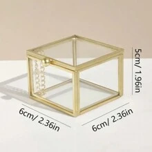 Elegant Gold Jewelry Storage Box For Rings, Stylish Square Glass Ring Display Case, Clear Glass Jewelry Organizer For Rings, Perfect For Christmas, Thanksgiving, New Year, And Valentine's Day Gifts, Ideal For Home Decor And Jewelry Collection, Chic And Functional Design For Every Occasion, Enhance Your Jewelry Display With This Luxurious Storage Solution, Perfect For Organizing And Showcasing Your Precious Rings, A Must-Have For Jewelry Lovers And Collectors, Thoughtful Gift Idea For Special Moments And Celebrations.